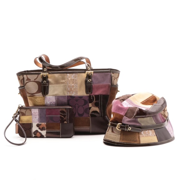 Coach Holiday Patchwork bucket hat S New - Picture 1 of 14